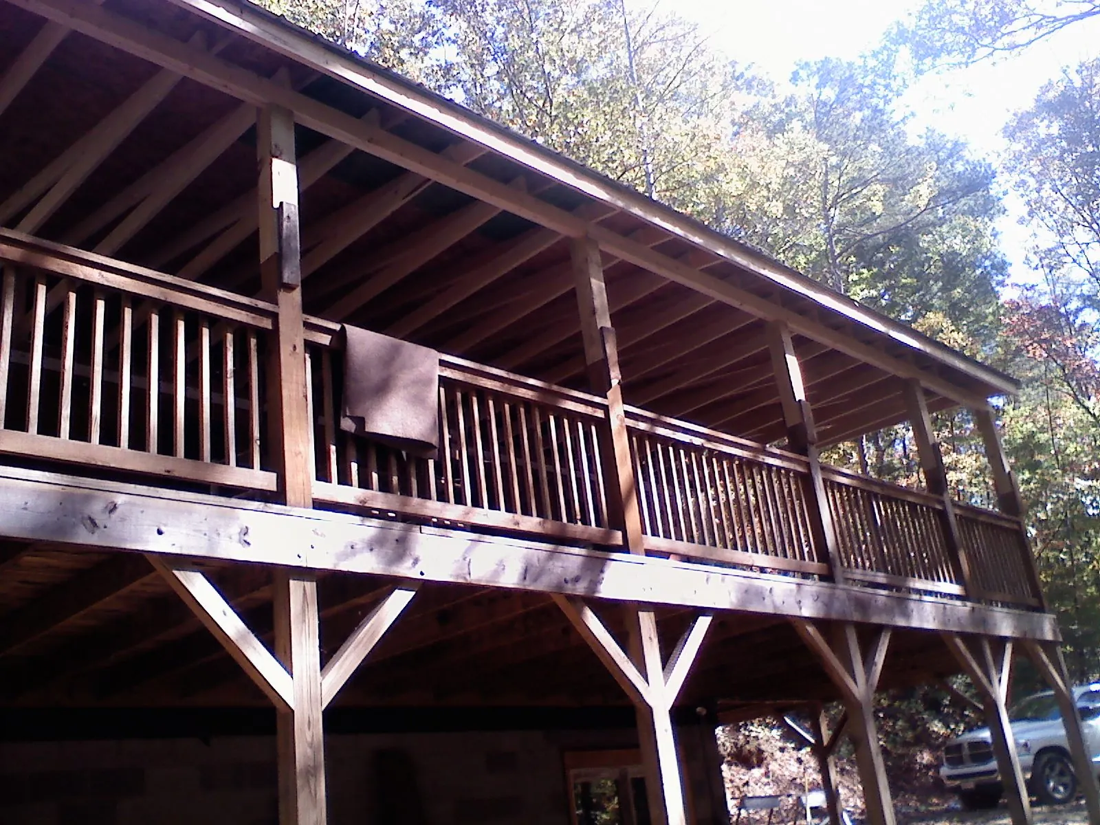 Timber framing under a new elevated porch and deck — Roof Leak Repair in Tiptonville by Roofing Brothers
